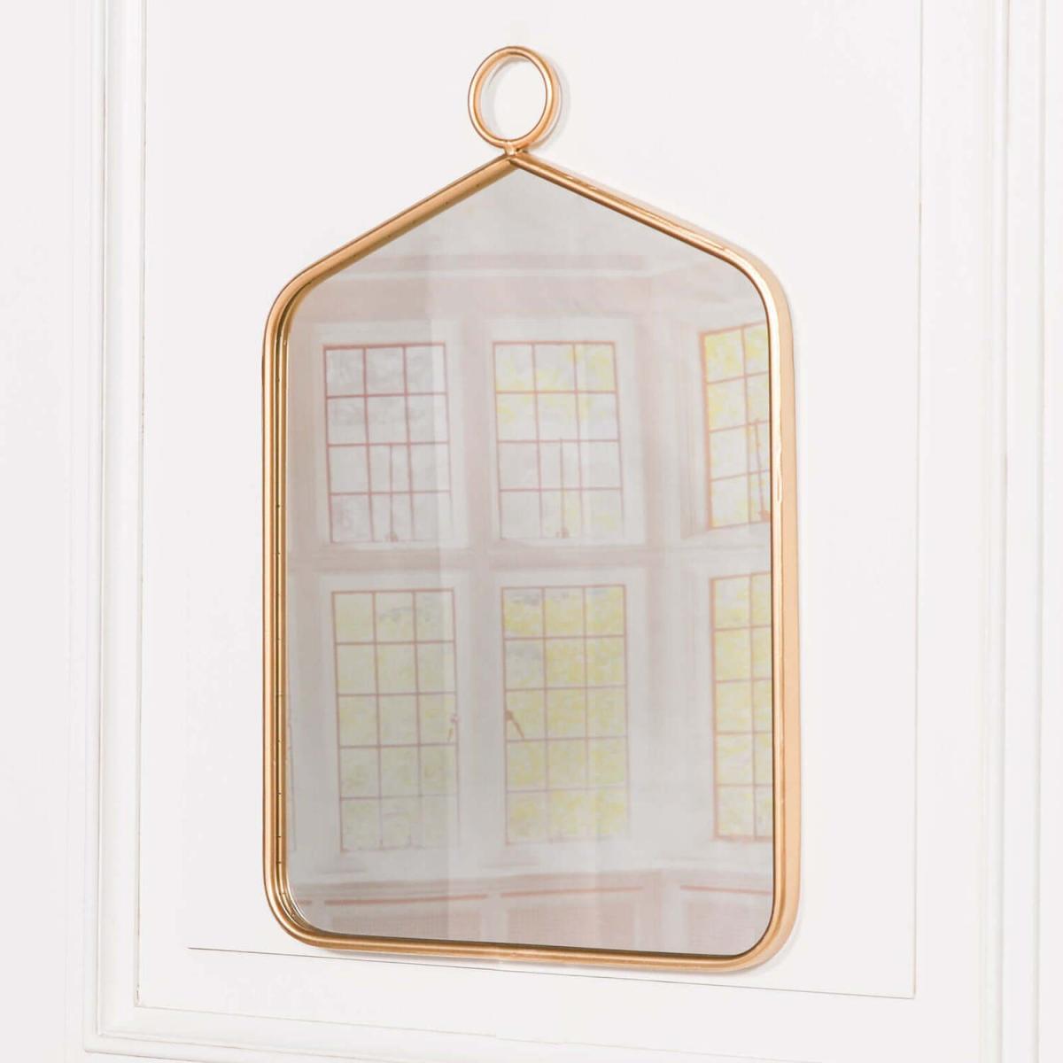 Gold Rectangular Wall Mirror Art Deco With Hook - Gold – image 1