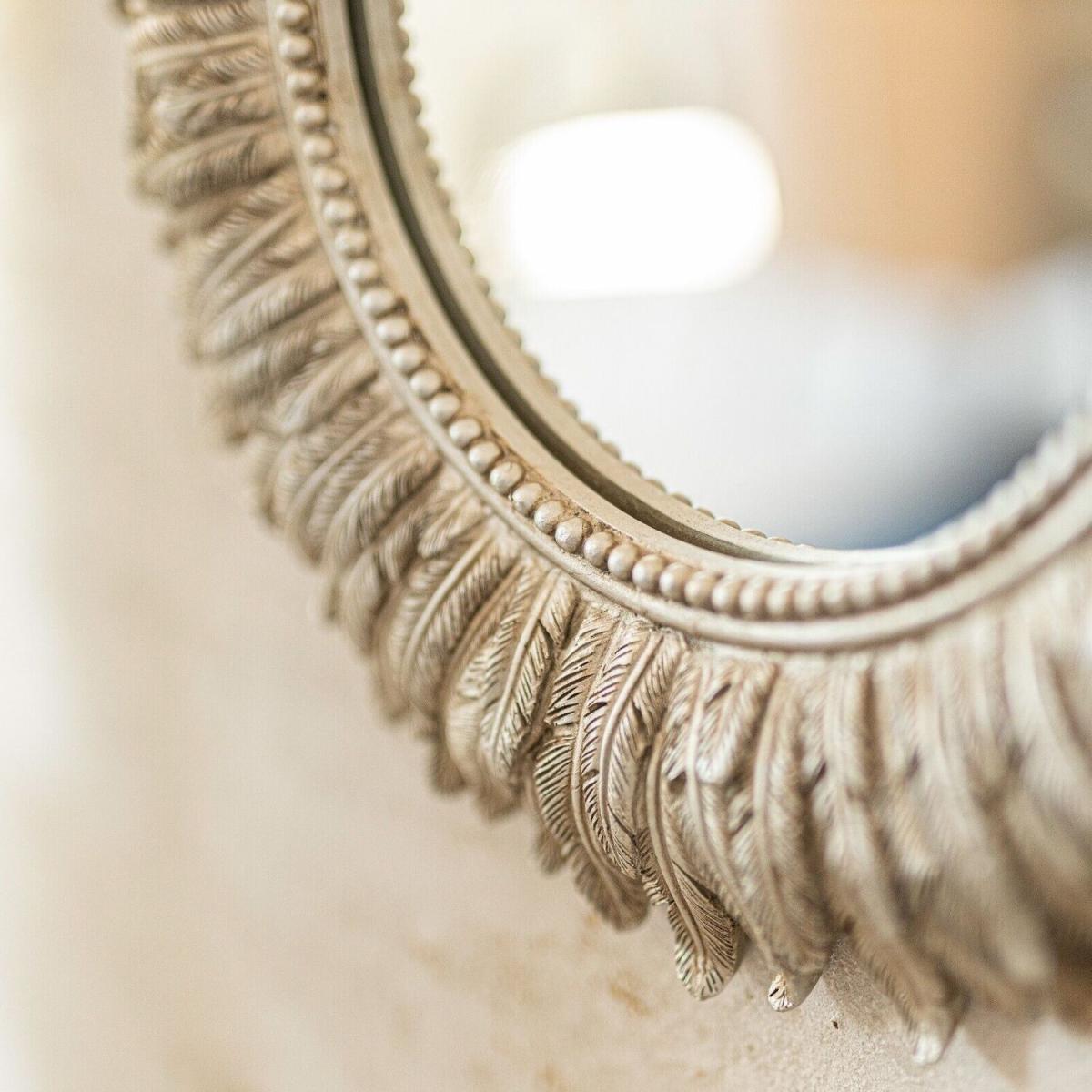Feathered Distressed Mirror - Gold – image 4