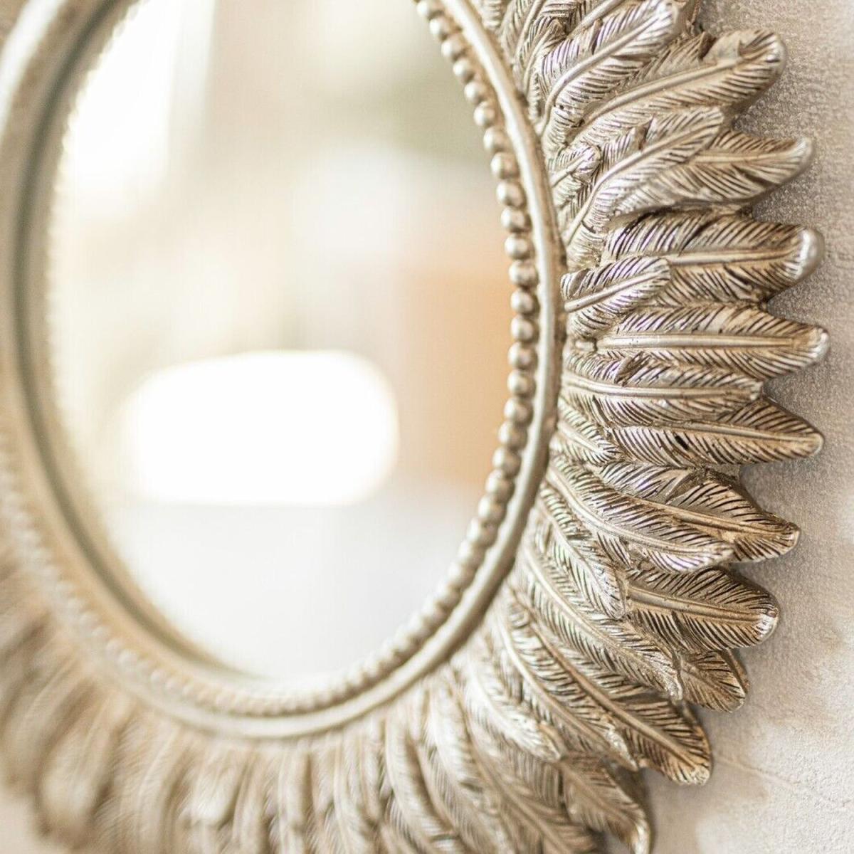 Feathered Distressed Mirror - Gold – image 5