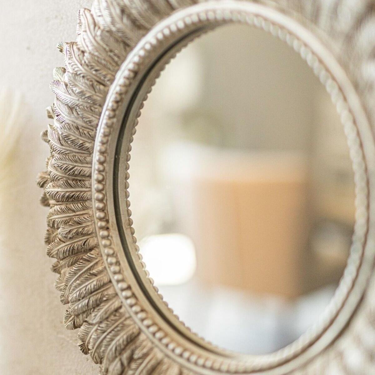 Feathered Distressed Mirror - Gold – image 6