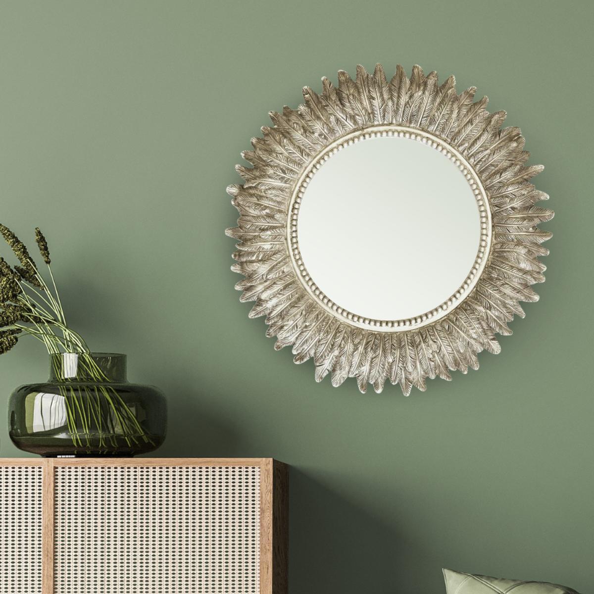 Feathered Distressed Mirror - Gold – image 9