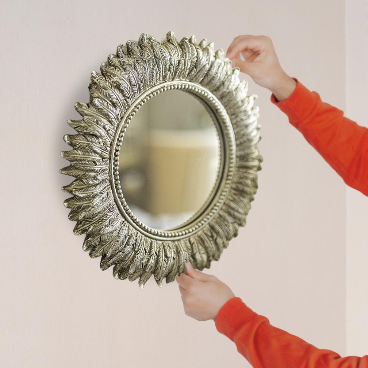 Feathered Distressed Mirror - Gold – image 10