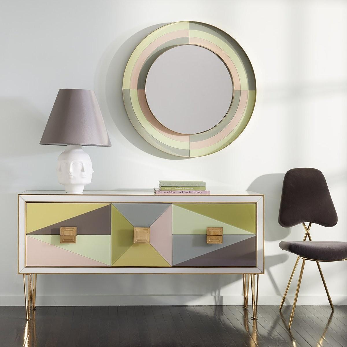 Jonathan Adler I Harlequin Round Mirror I Multi Blue – image 6