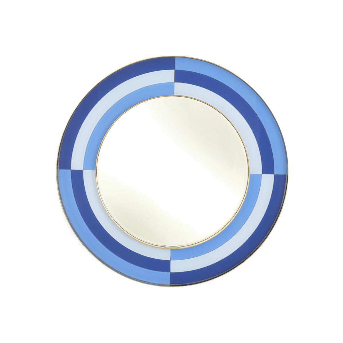 Jonathan Adler I Harlequin Round Mirror I Multi Blue – image 1