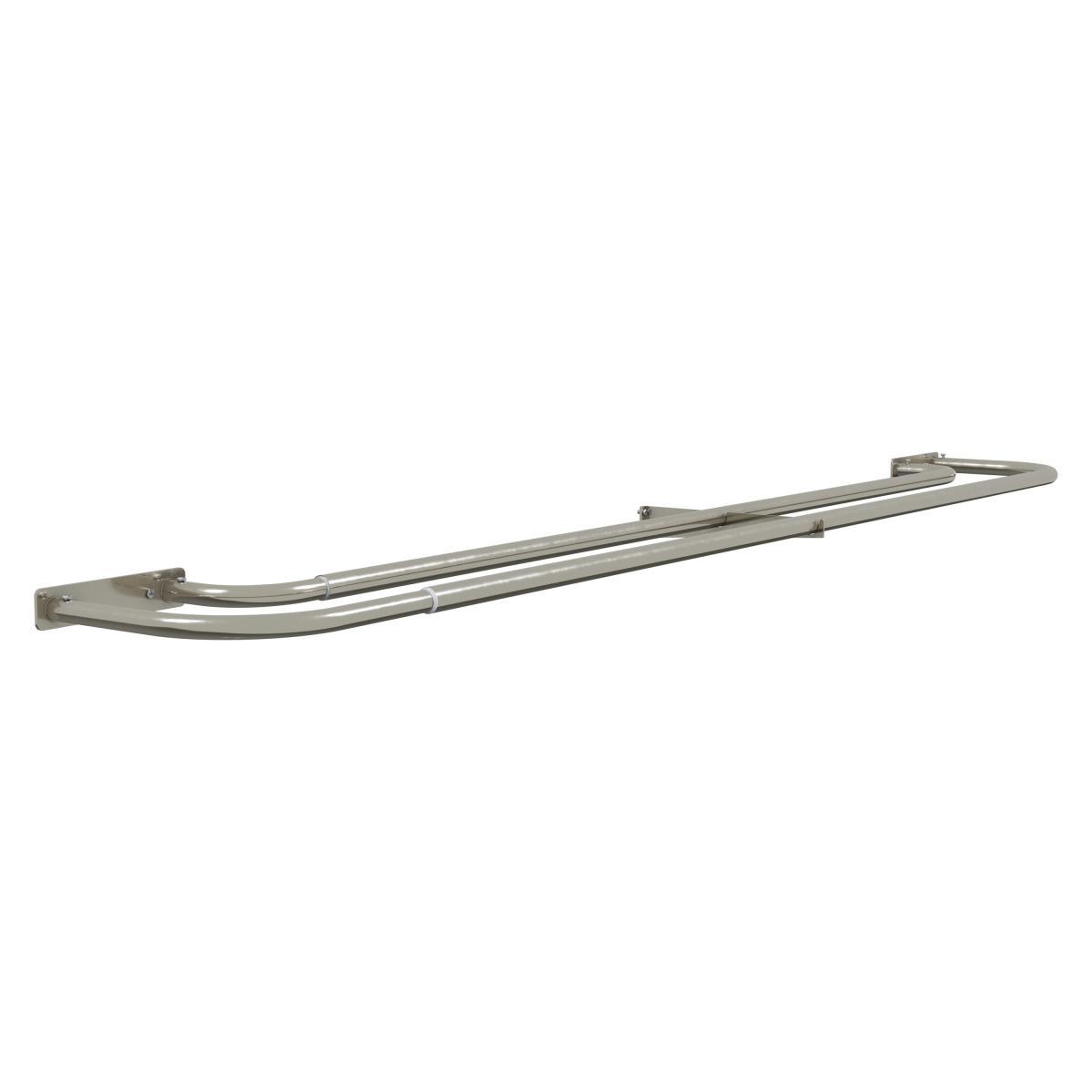 Double Layer Room Darkening Pole Satin Steel (Silver) – image 2