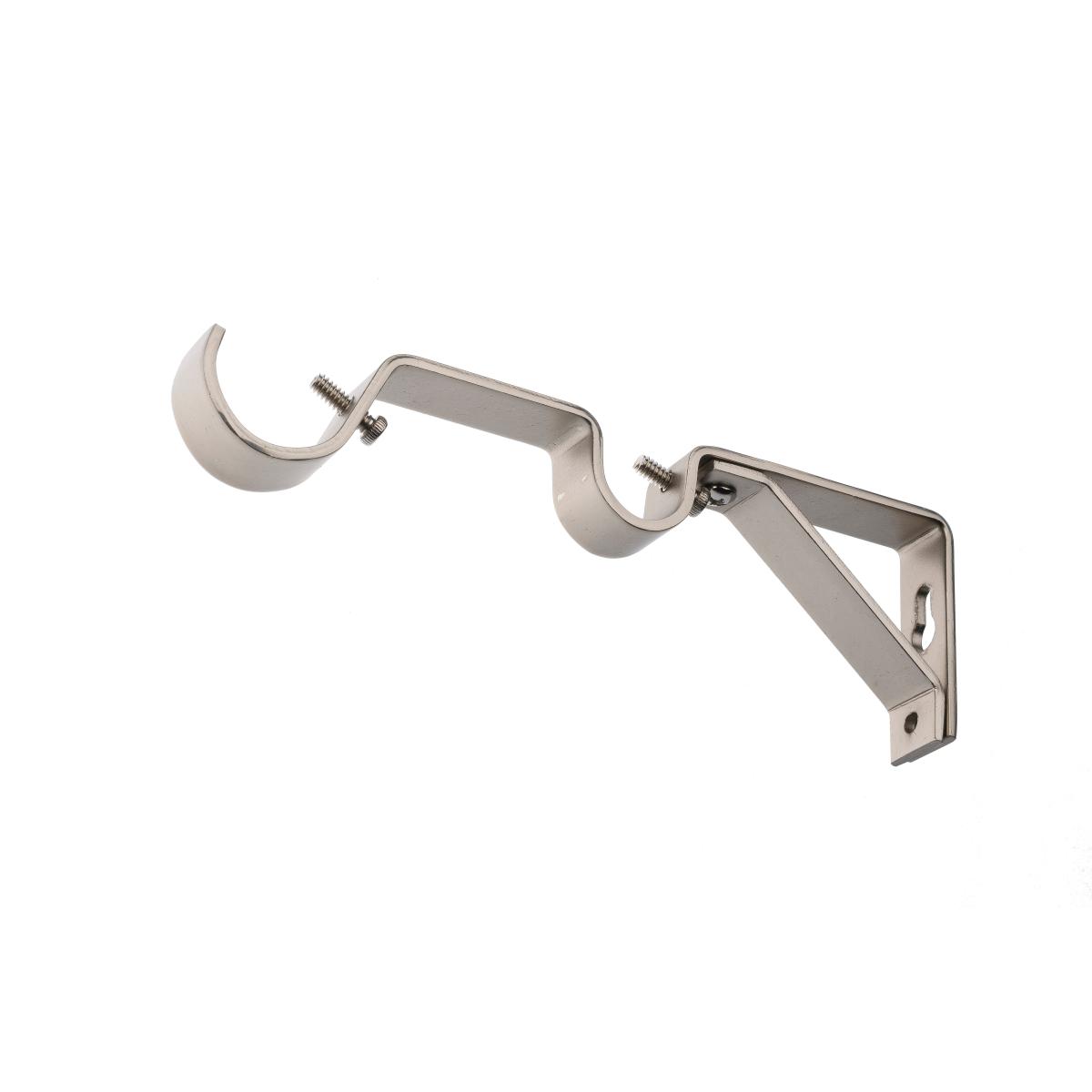 Oslo Double Layer Extendable Curtain Pole Satin Steel (Silver) – image 2