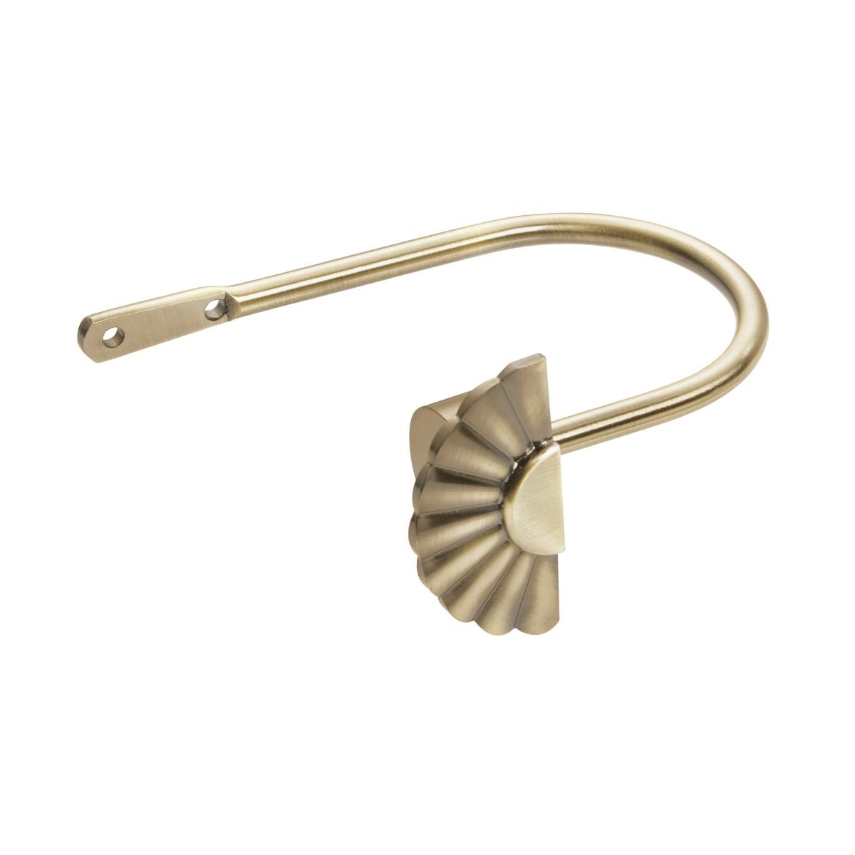 Mix and Match Pair of Fan Holdbacks Antique Brass – image 2