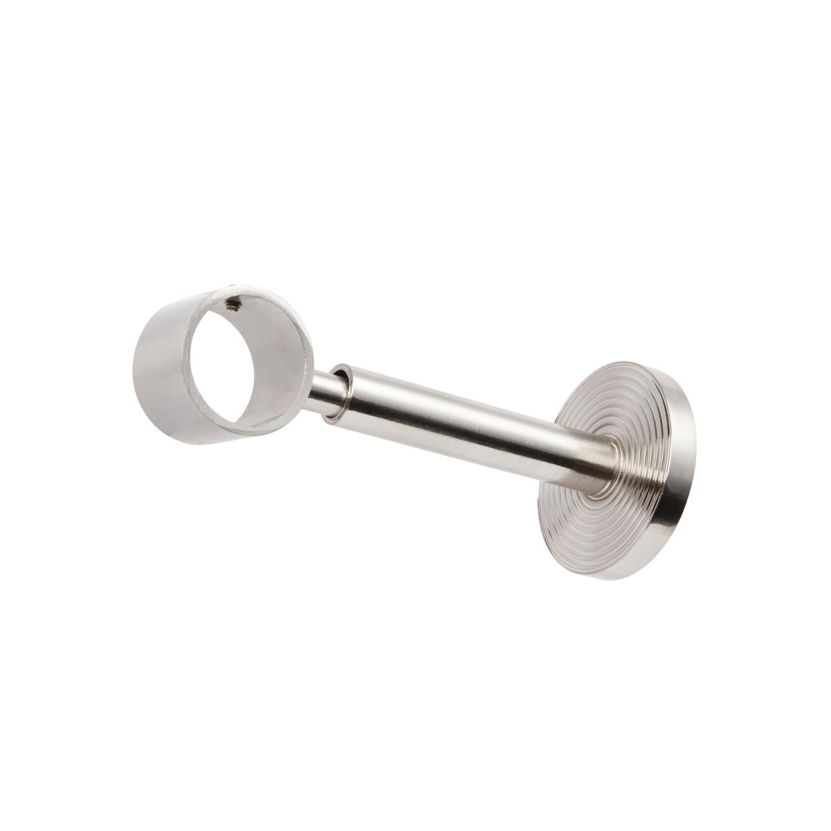 Ribbed Metal Extendable Eyelet Curtain Pole 25/28mm Satin Steel (Silver) – image 3