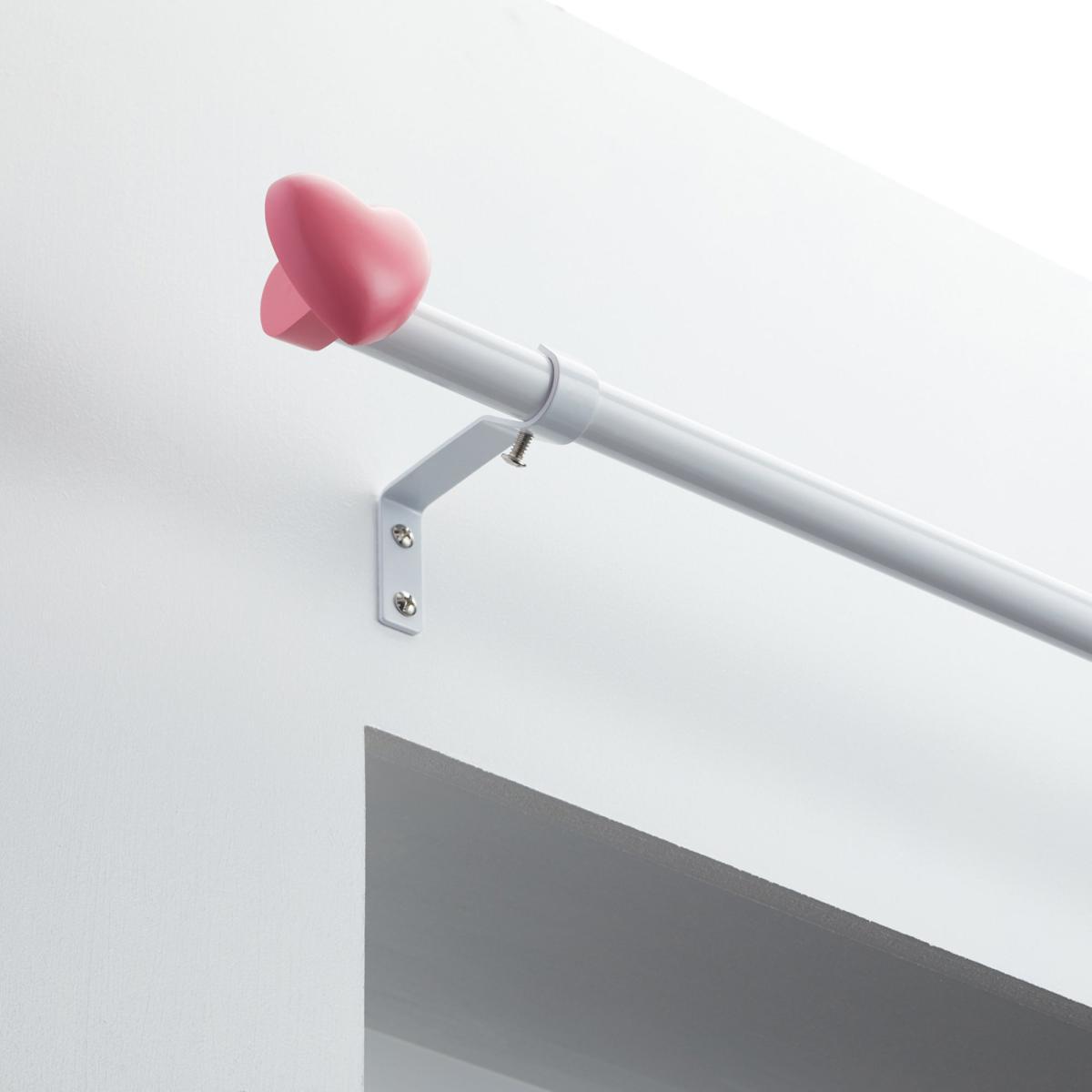 Heart Pink Curtain Pole Dia. 16/19mm Pink and White – image 2