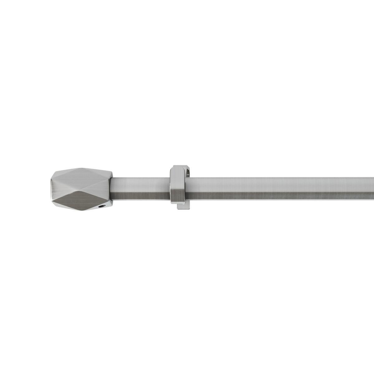 Geo 16-19mm Metal Extendable Eyelet Curtain Pole Satin Steel (Silver) – image 2