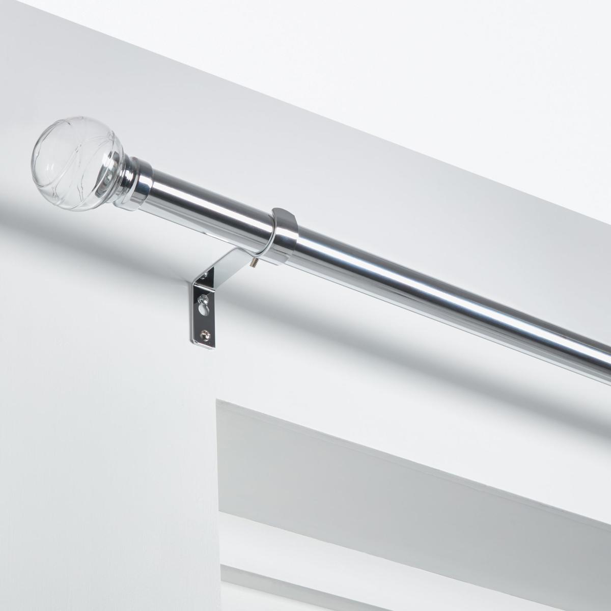 Danya Extendable Eyelet Curtain Pole Chrome – image 2