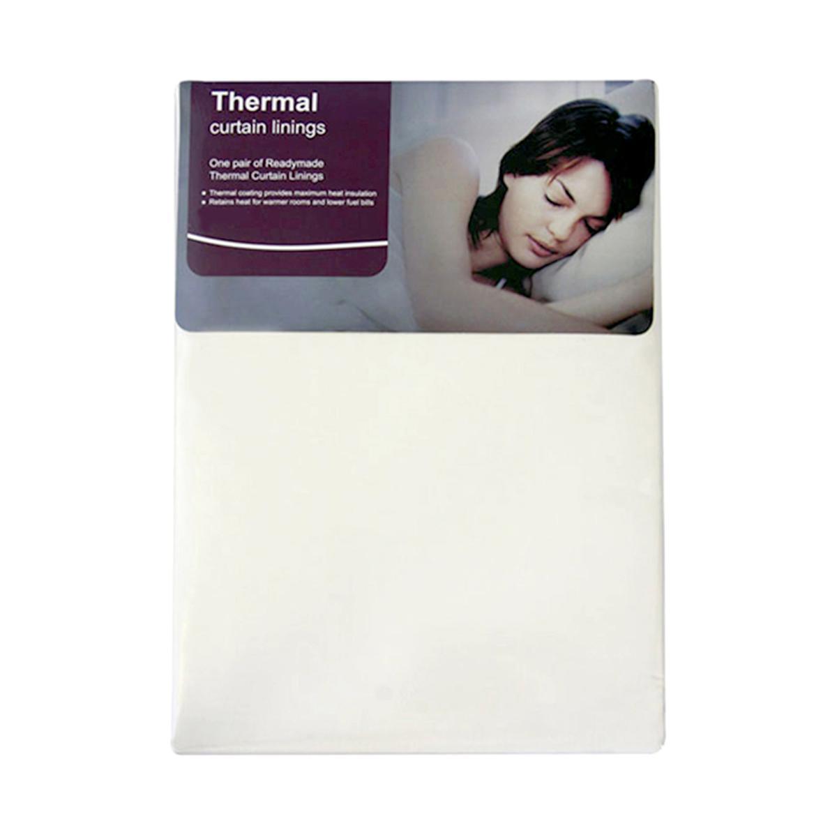Pencil Pleat Thermal Curtain Linings Cream – image 3