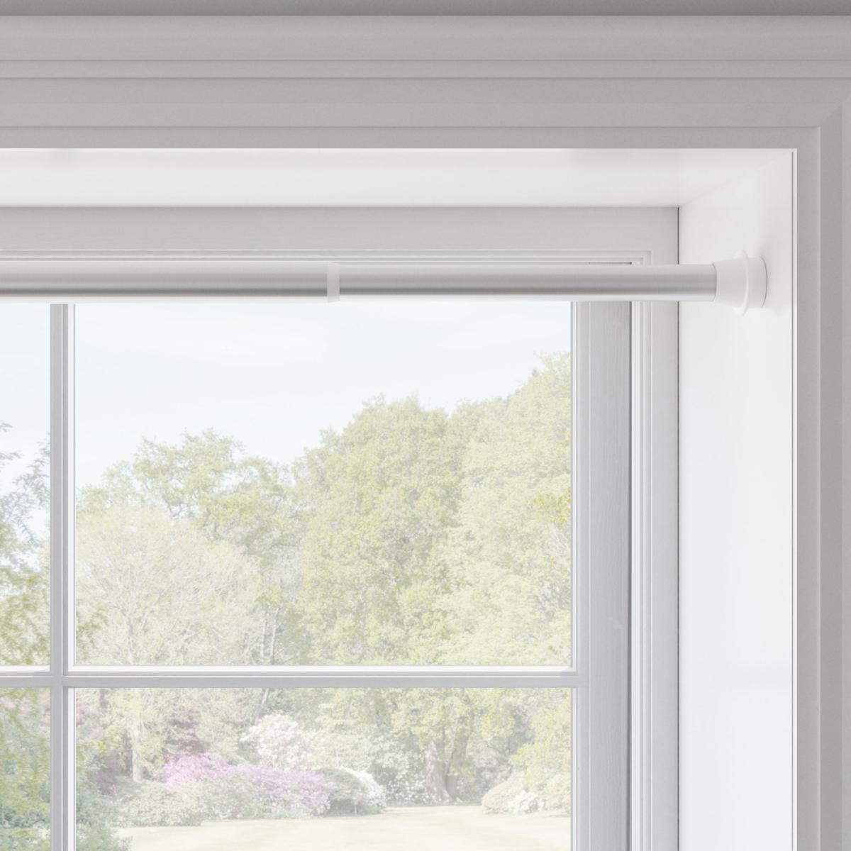 Easy Fit 60 Second Satin Silver Extendable Tension Curtain Pole Dia. 19/22mm Satin Silver – image 2