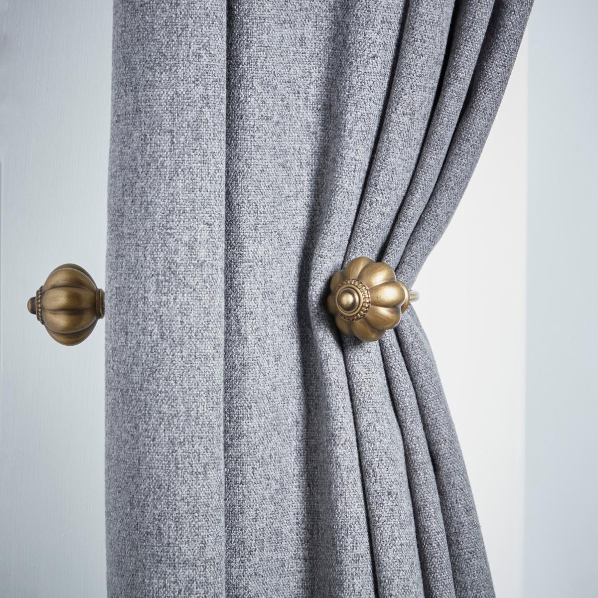Mix and Match Double Layer Holdbacks Pair Antique Brass – image 1
