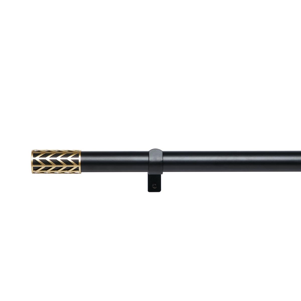 Geometric Extendable Eyelet Curtain Pole 25/28mm Matt Black – image 2