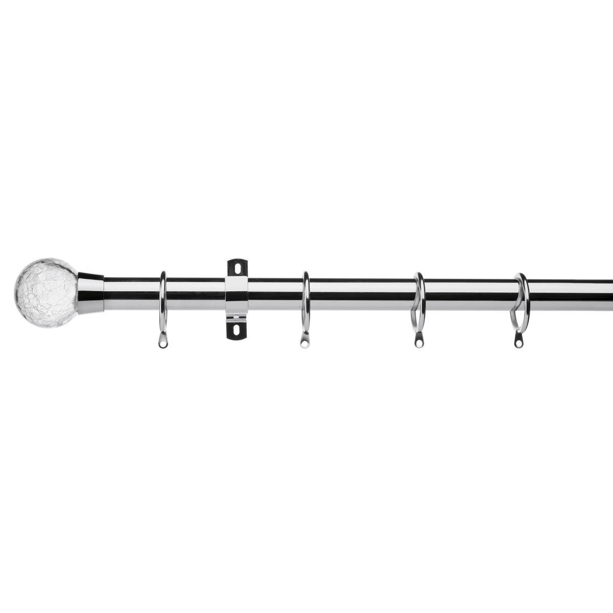 Swish Crackle Fixed Chrome Curtain Pole Dia. 28mm Chrome – image 3