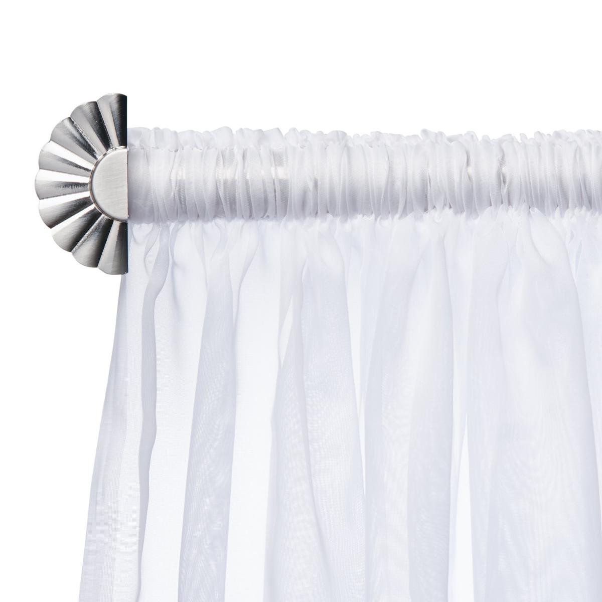 Mix and Match Pair of Fan Finials Satin Steel (Silver) – image 2