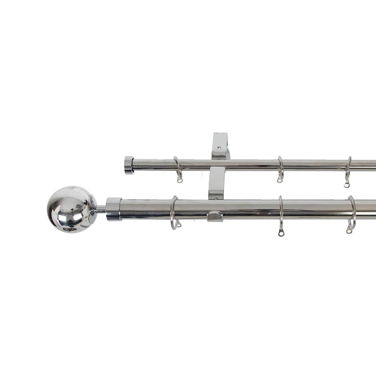 Oslo Double Layer Extendable Curtain Pole Chrome – image 3