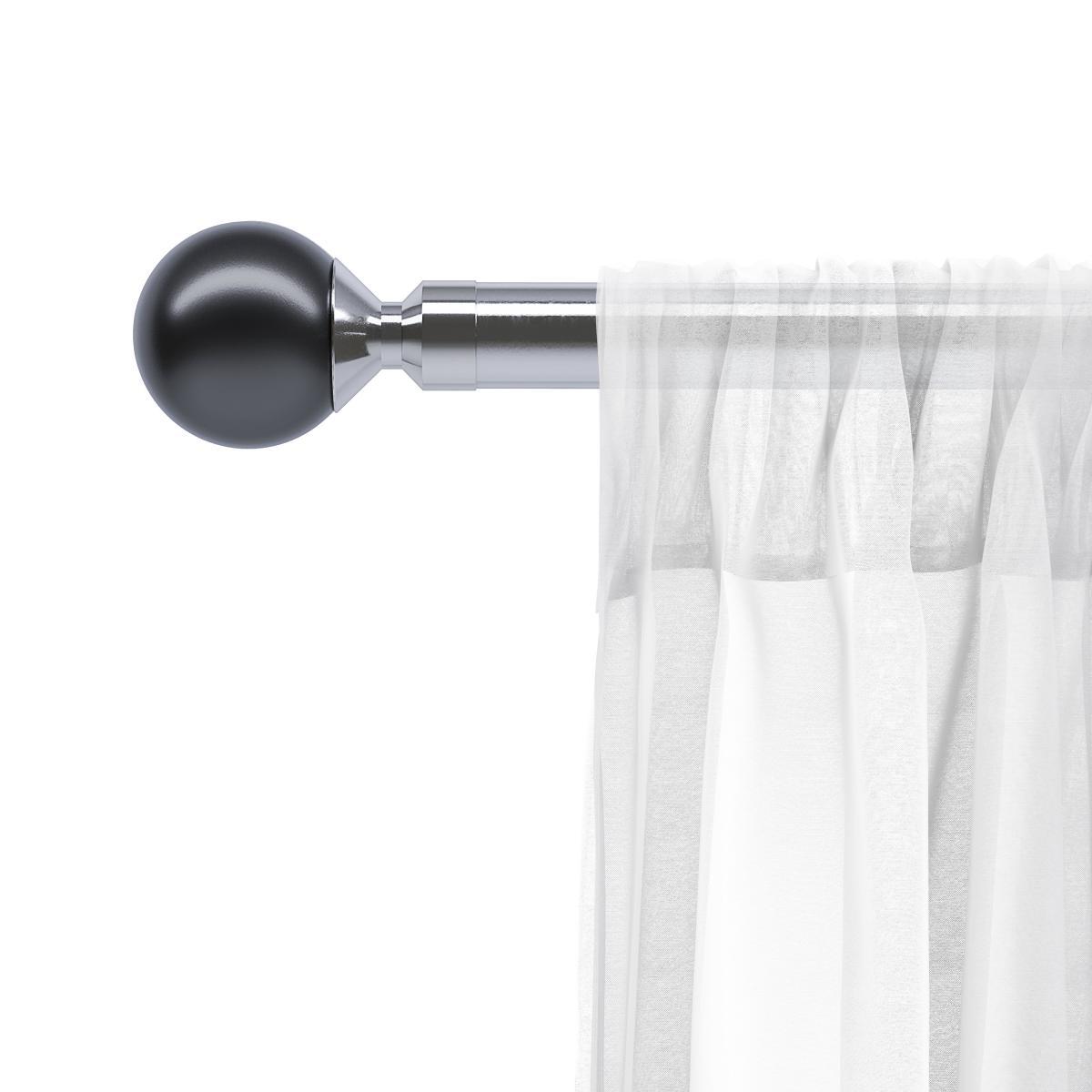 Mix and Match Black Acton Ball Finials 25/28mm Chrome – image 2