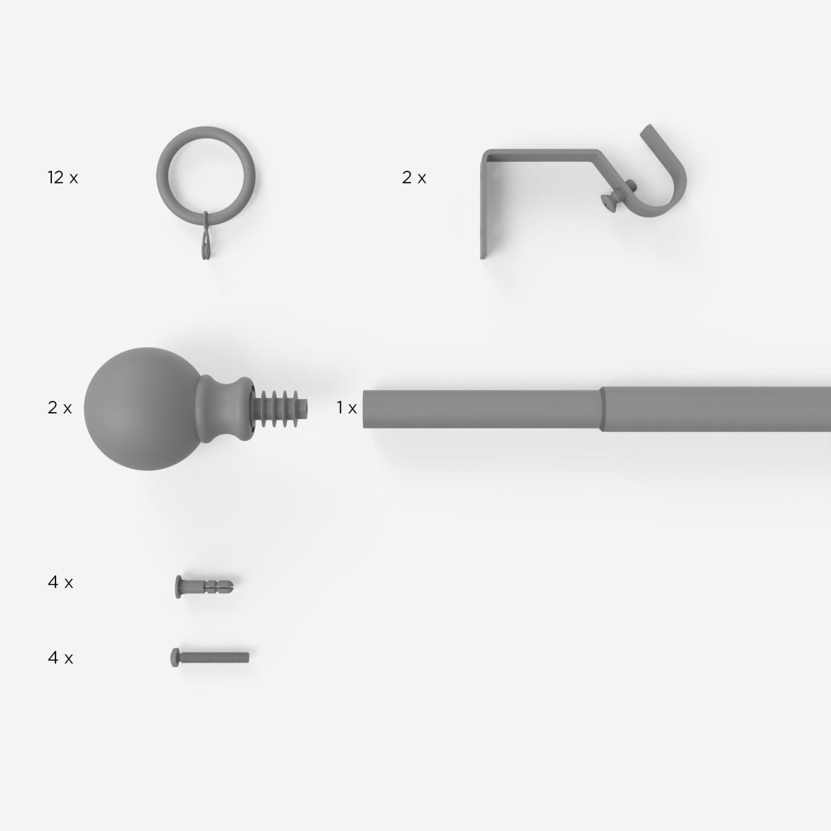 Ashton Metal Extendable Curtain Pole Satin Steel (Silver) – image 4