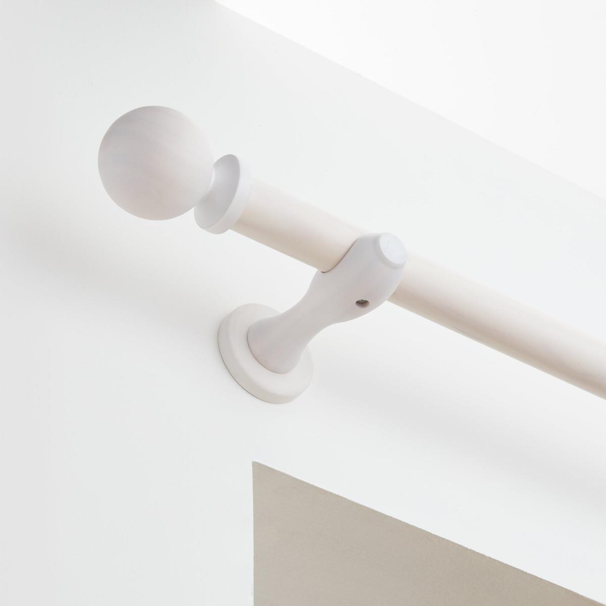 Enzo Wood Fixed Curtain Pole White – image 2