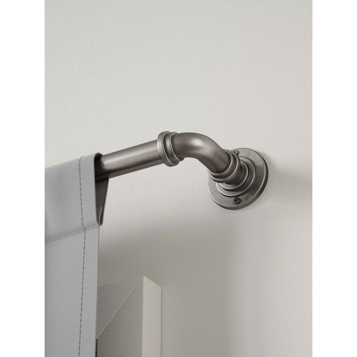Umbra Industrial Pipe Extendable Curtain Pole Kit, Pewter, Dia.25mm – image 2