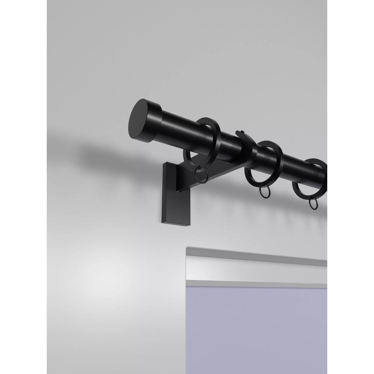 John Lewis Select Curtain Pole with Rings and Stud Finial, Wall Fix, Dia.25mm – image 2