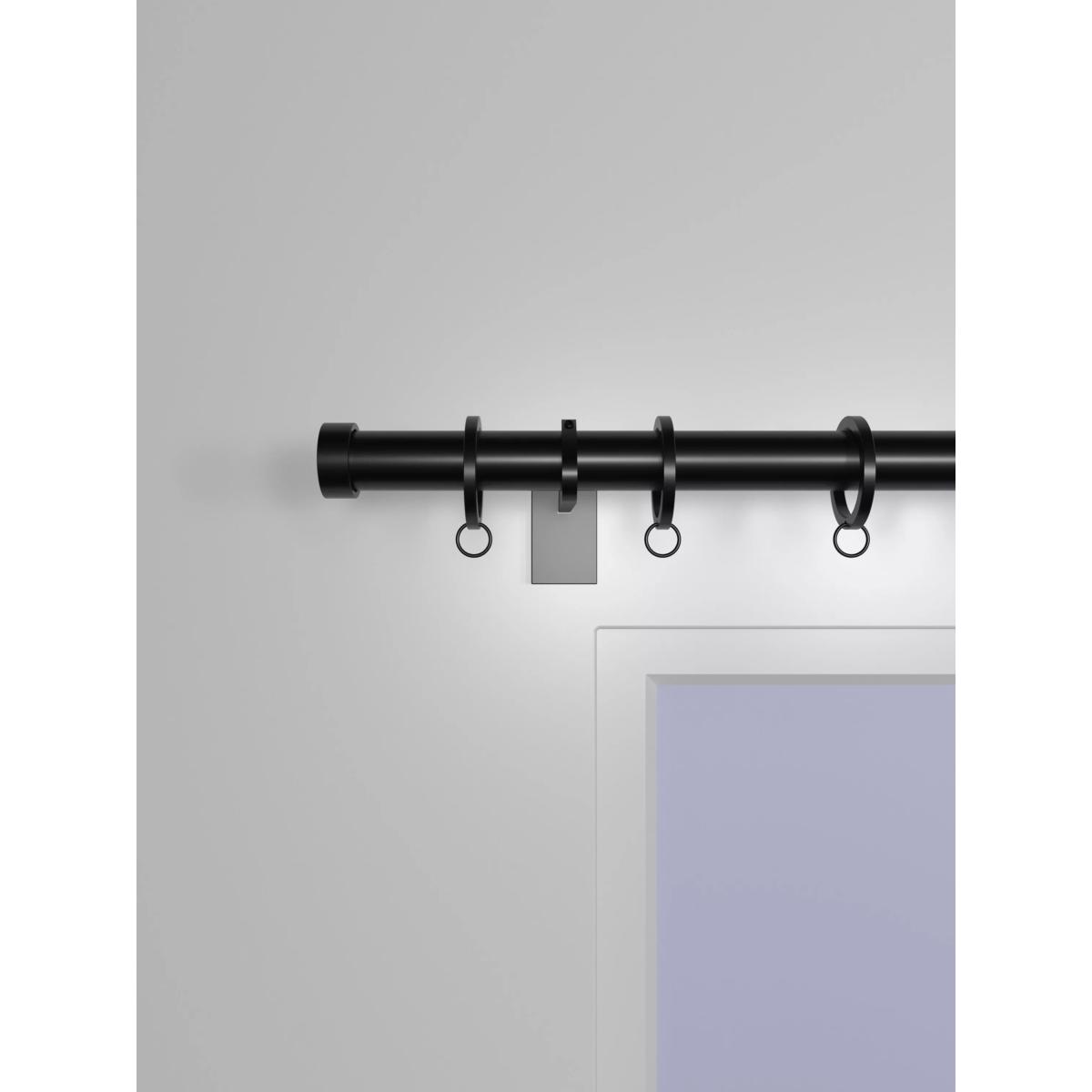 John Lewis Select Curtain Pole with Rings and Stud Finial, Wall Fix, Dia.25mm – image 3