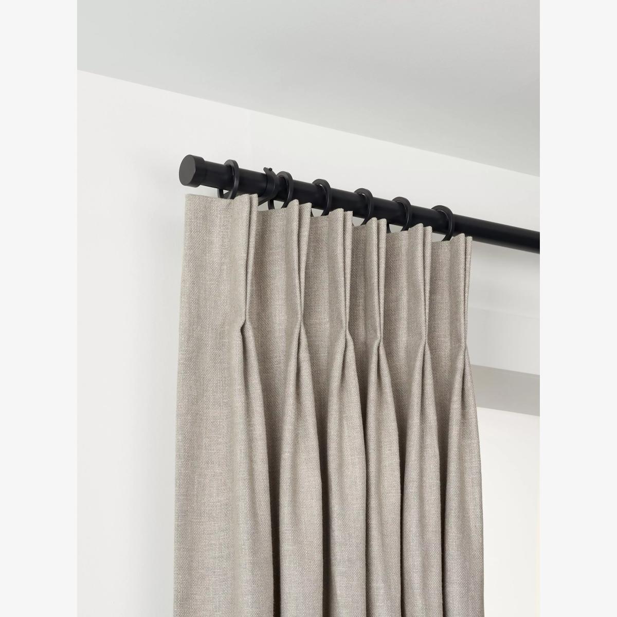 John Lewis Select Curtain Pole with Rings and Stud Finial, Wall Fix, Dia.25mm – image 1