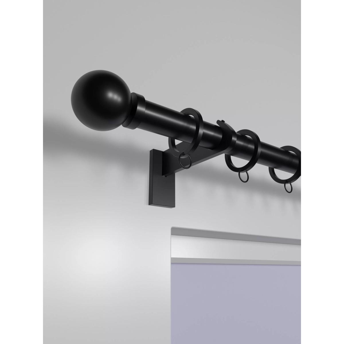 John Lewis Select Curtain Pole with Rings and Ball Finial, Wall Fix, Dia.25mm – image 2