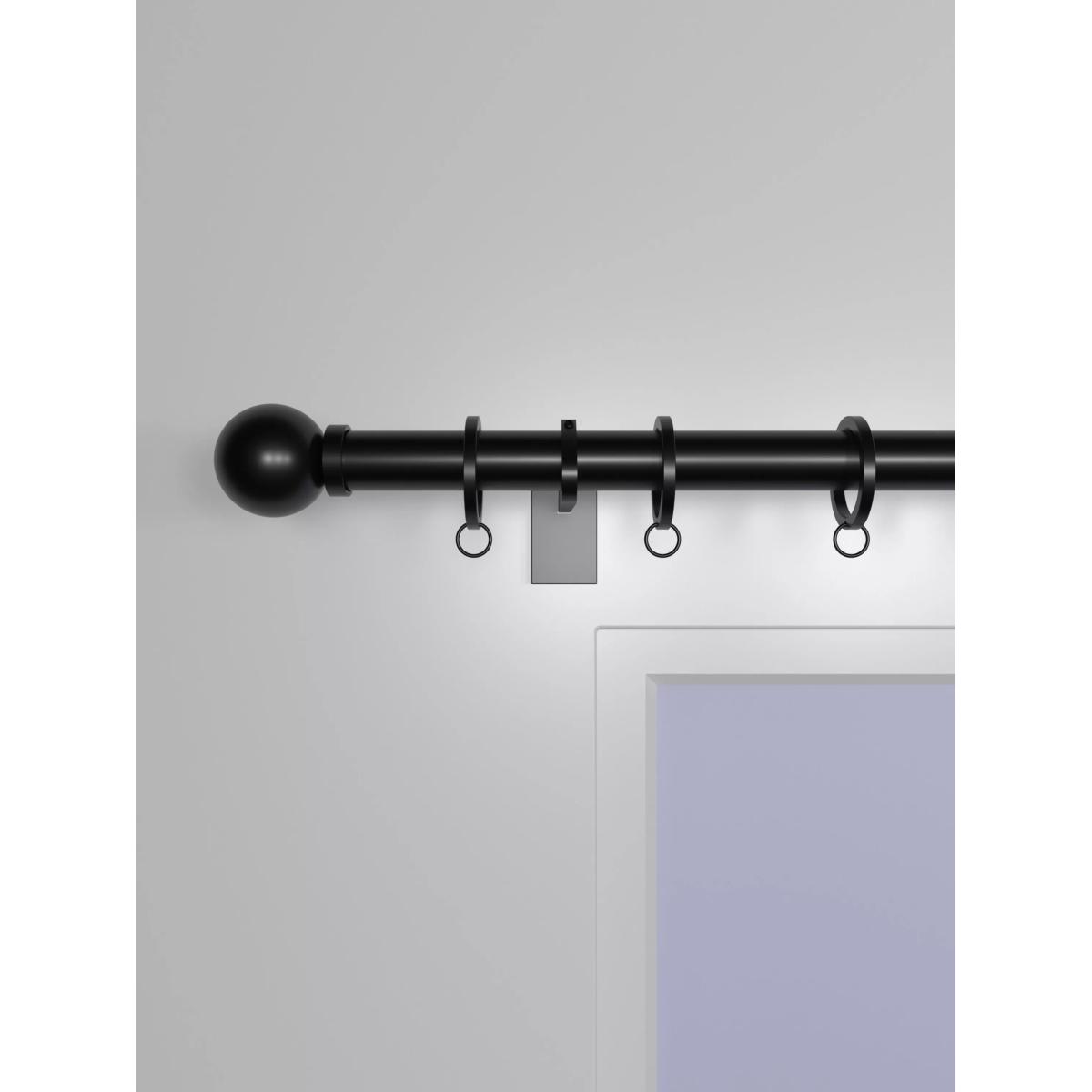 John Lewis Select Curtain Pole with Rings and Ball Finial, Wall Fix, Dia.25mm – image 3