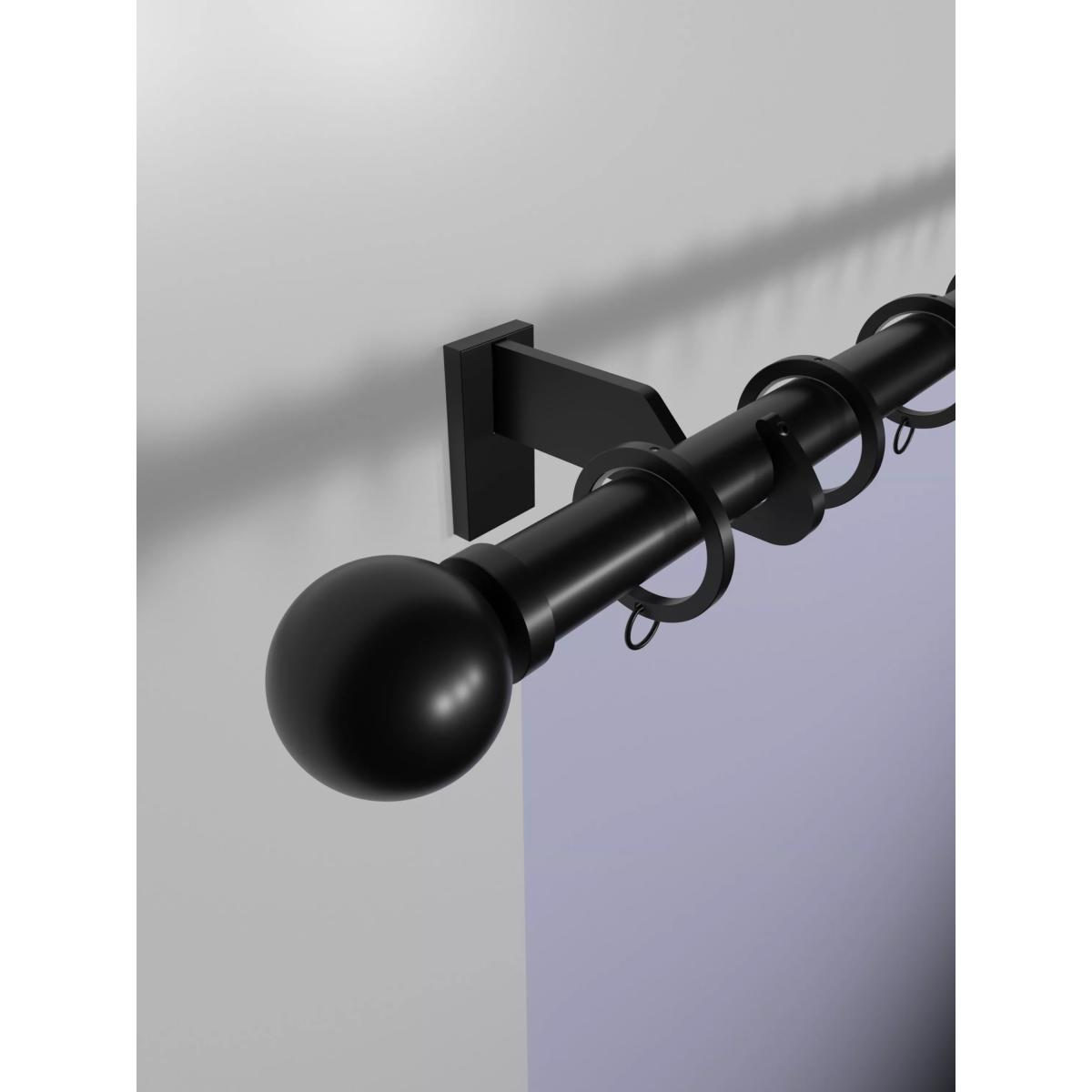 John Lewis Select Curtain Pole with Rings and Ball Finial, Wall Fix, Dia.25mm – image 4