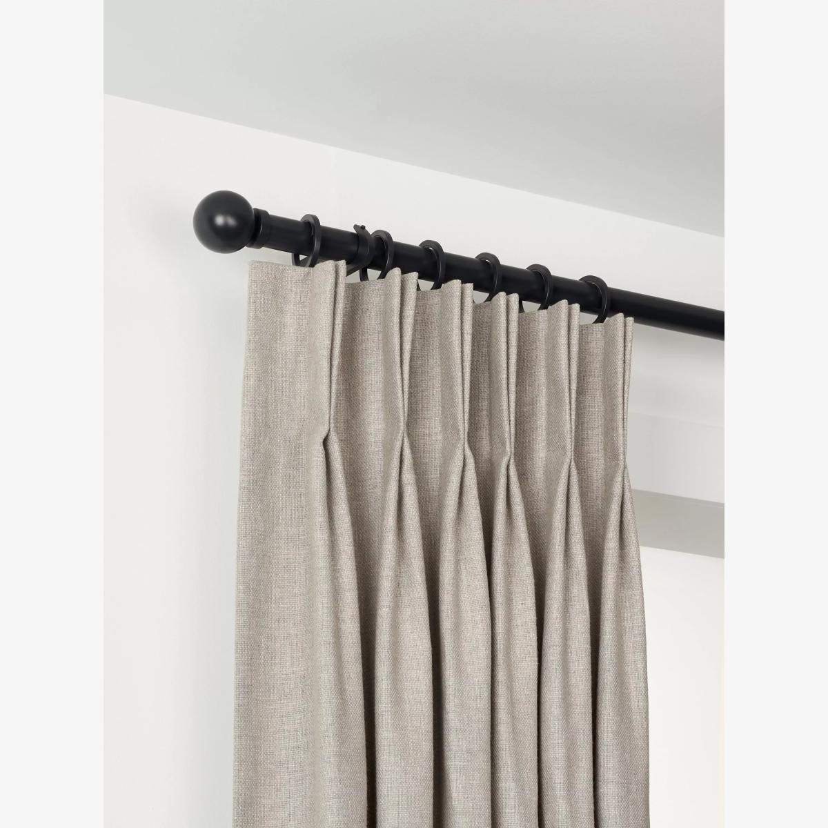 John Lewis Select Curtain Pole with Rings and Ball Finial, Wall Fix, Dia.25mm – image 1