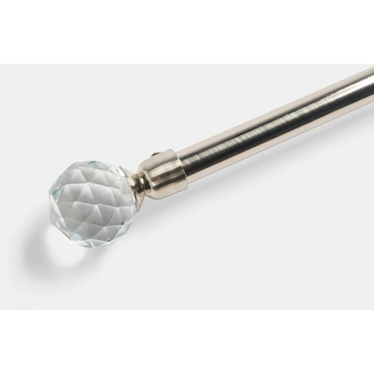 OHS Extendable Crystal Ball Curtain Pole - Silver – image 3