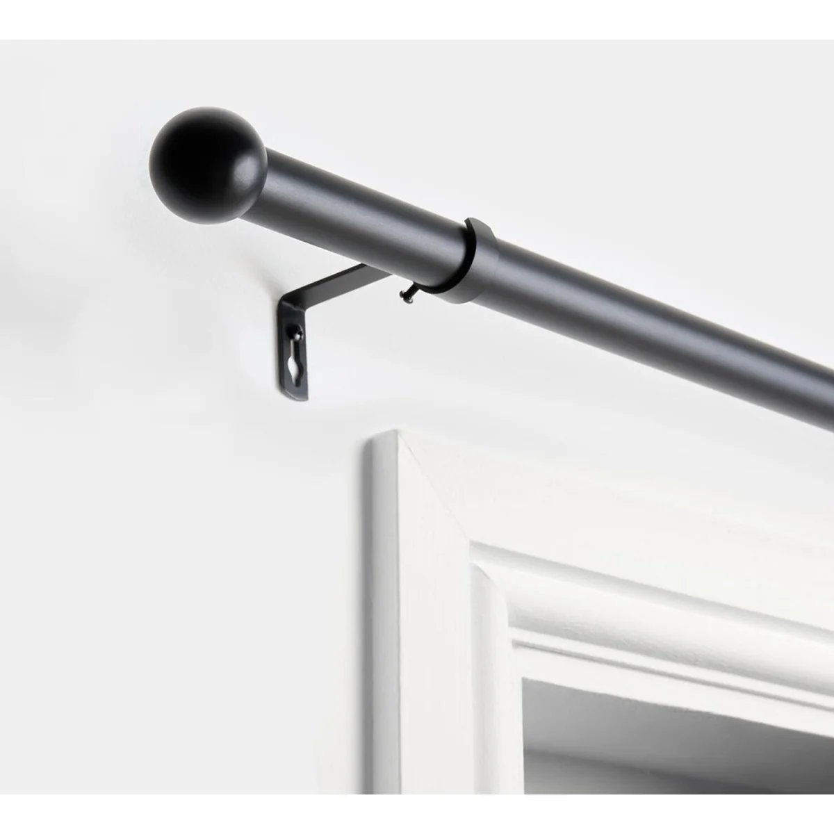 OHS Trumpet Extendable Curtain Pole - Black / 7cm / Iron – image 2