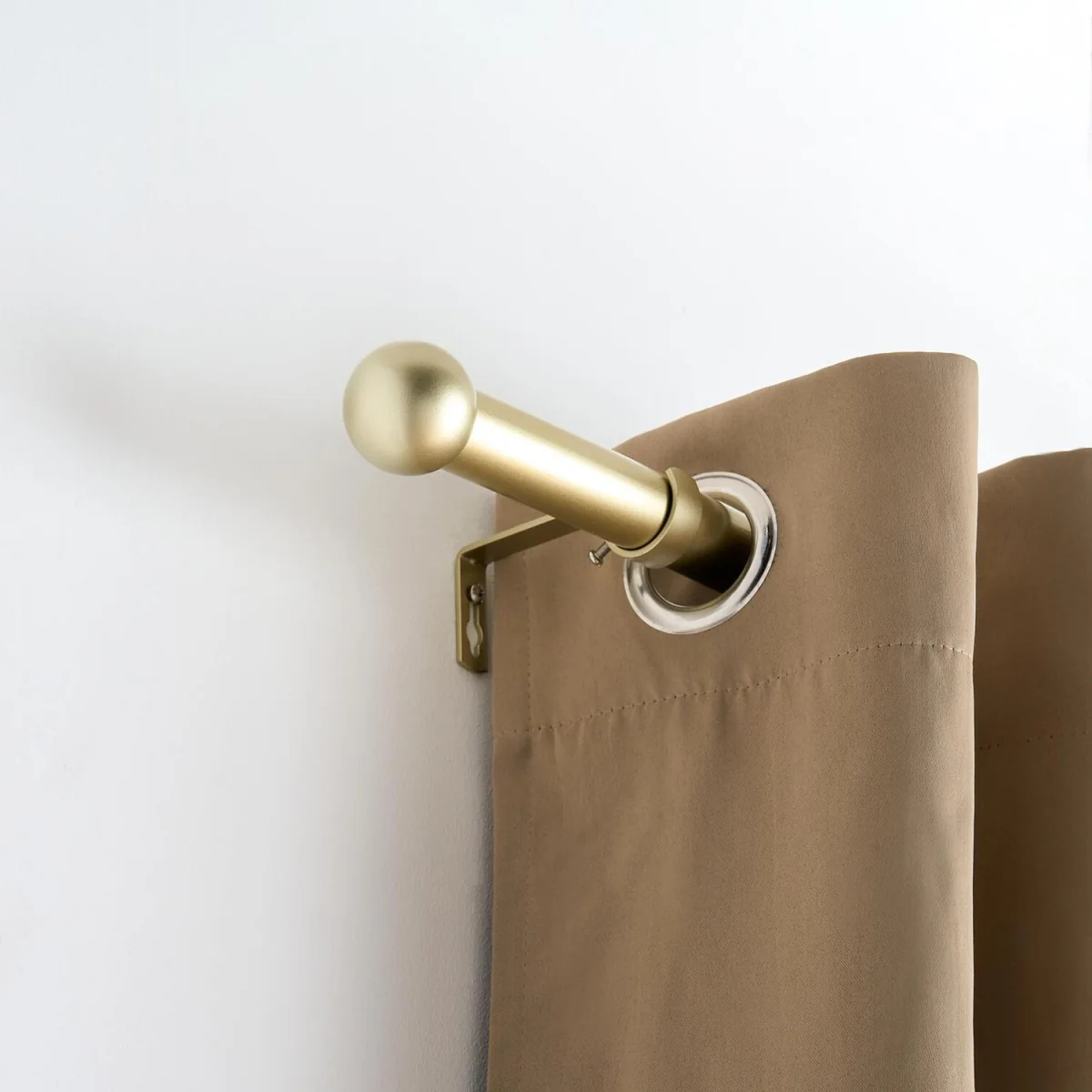 OHS Trumpet Extendable Curtain Pole - Brushed Gold / 7cm / Iron – image 3
