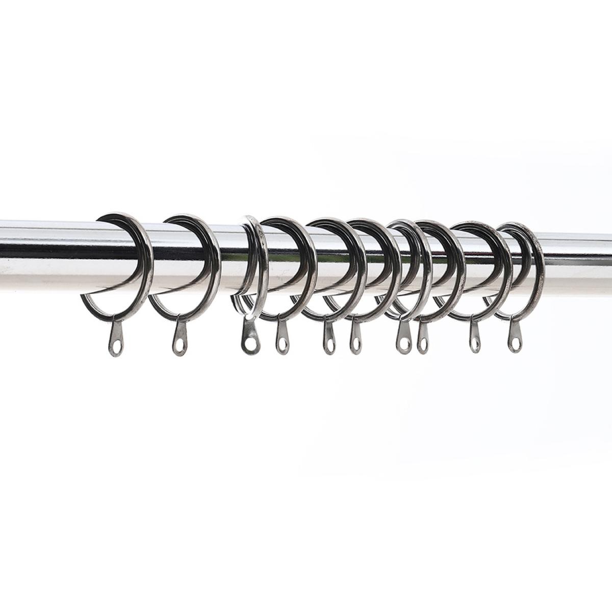 Extendable Curtain Pole with Hollow Bubble Finials - Silver – image 2