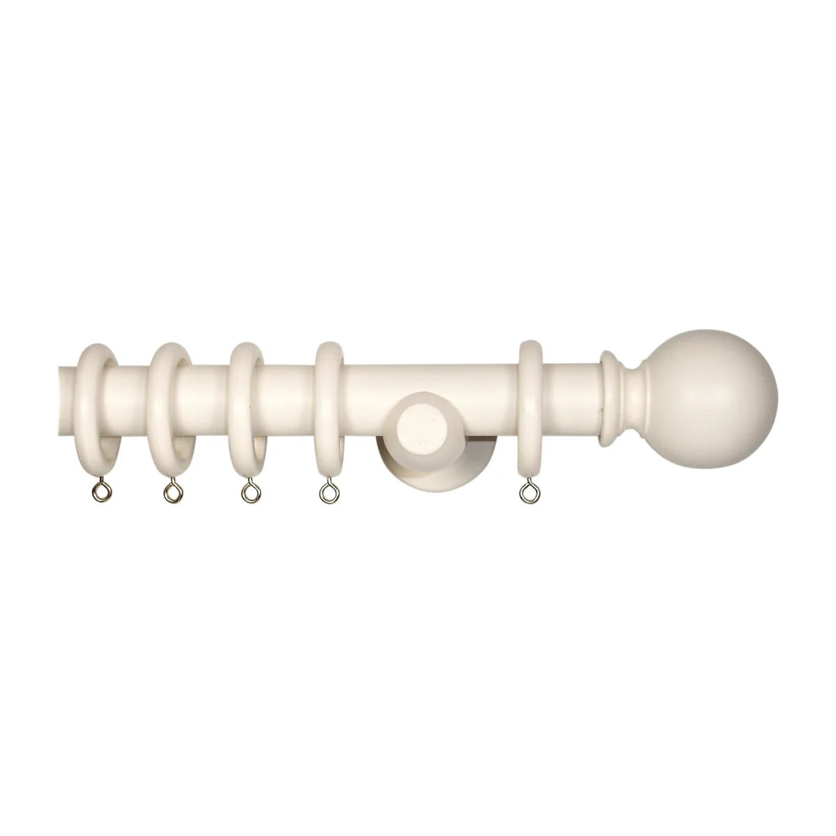 Richmond Ball Finial Curtain Pole - White / 180cm