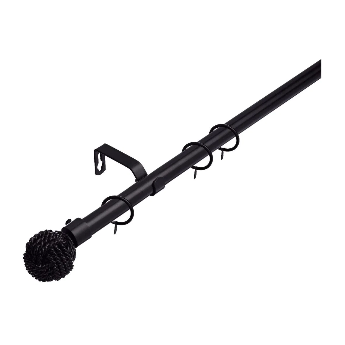 19 mm Extendable Metal Curtain Poles Rods - Black
