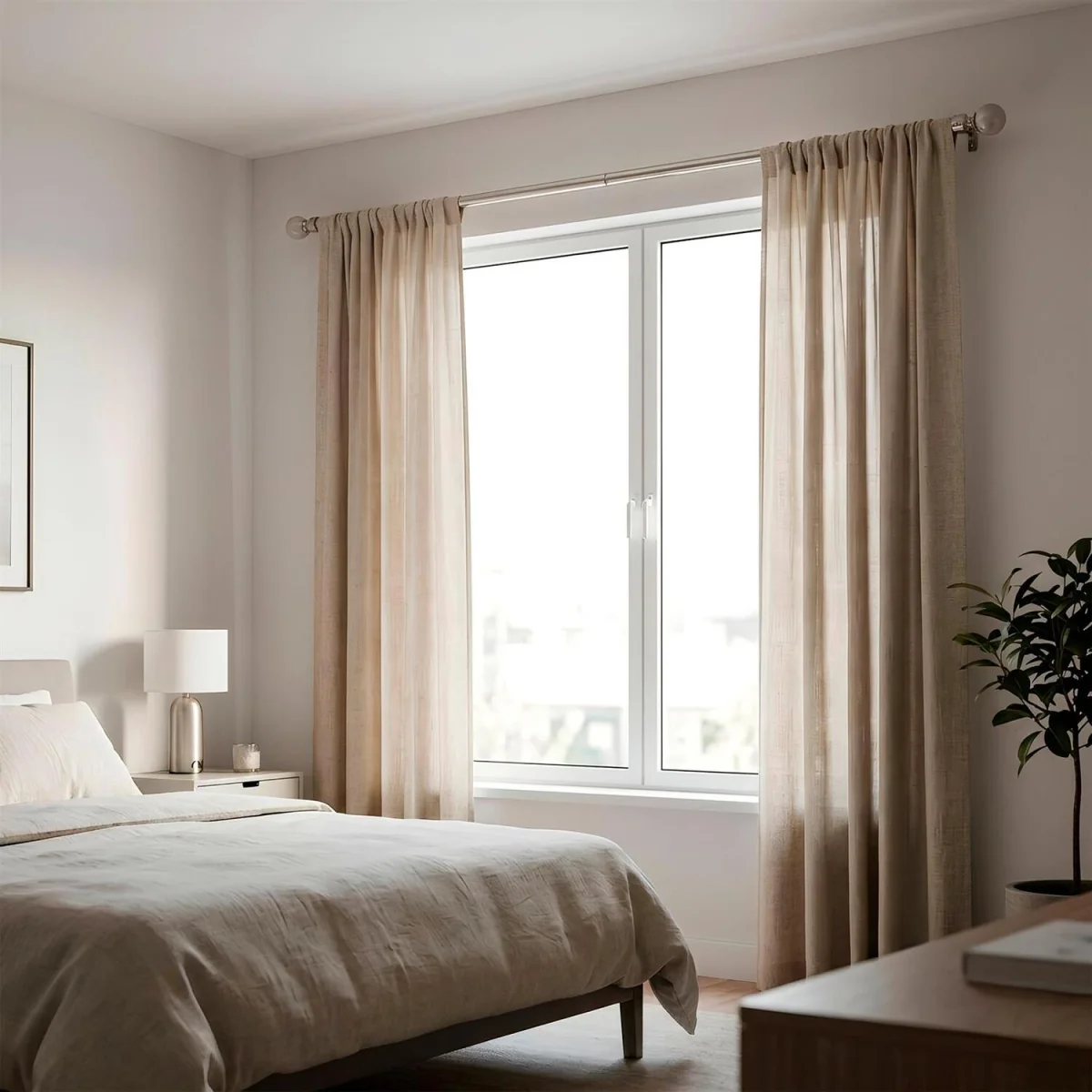 Extendable Metal Ball Curtain Pole Kit - Brushed Nickel / 150cm – image 5