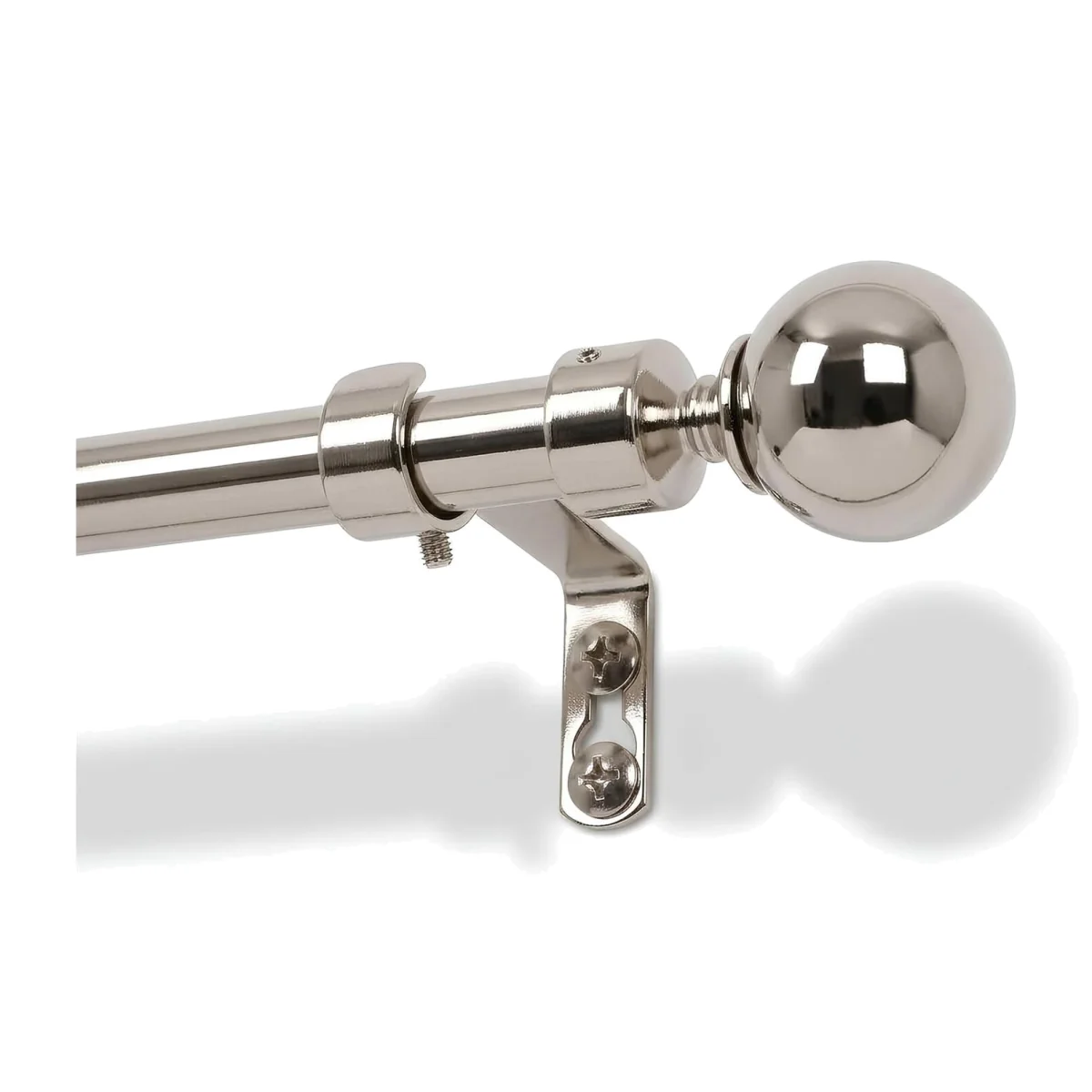 Extendable Metal Ball Curtain Pole Kit - Brushed Nickel / 150cm – image 1