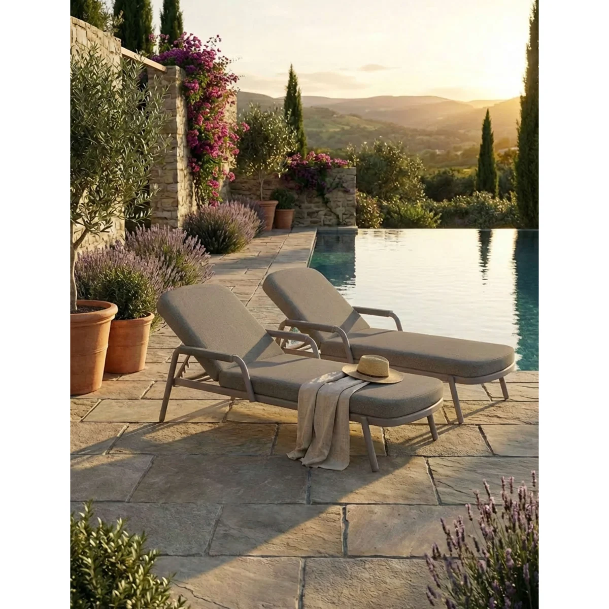 Royalcraft Set of 2 Haze Sun Loungers Grey – image 3