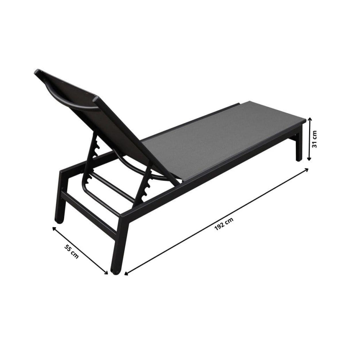 Havana - Modern Sun Lounger - Graphite - Set of 2 – image 7