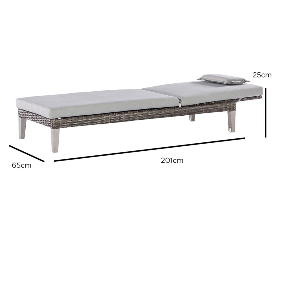 Copenhagen Sun Lounger –Grey – image 2