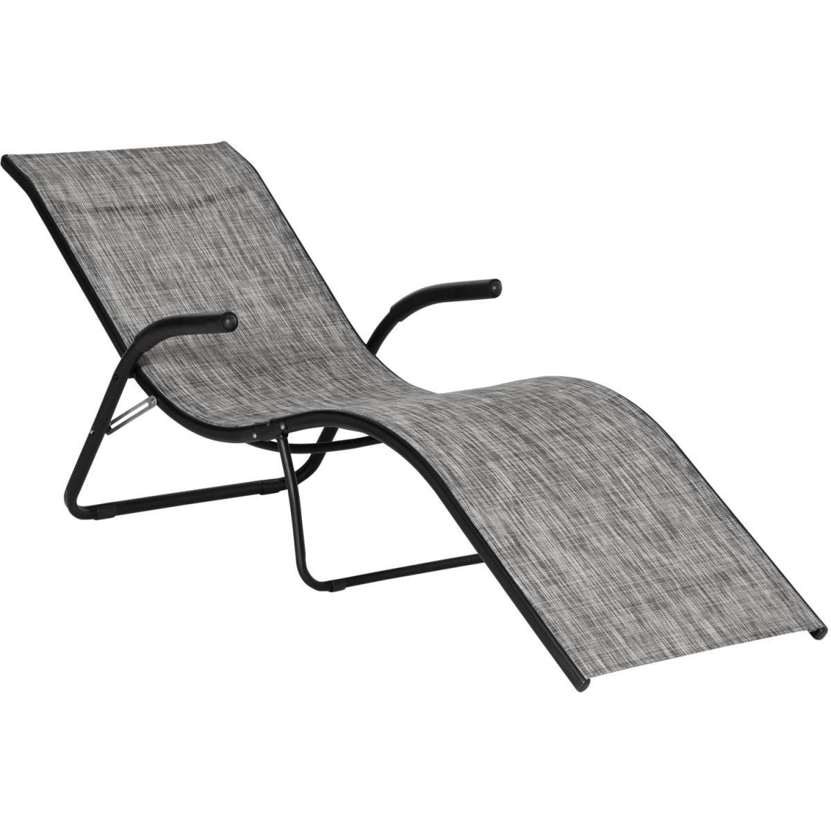 Outdoor Chaise Lounge Folding Lounger Chair - Grey – image 6