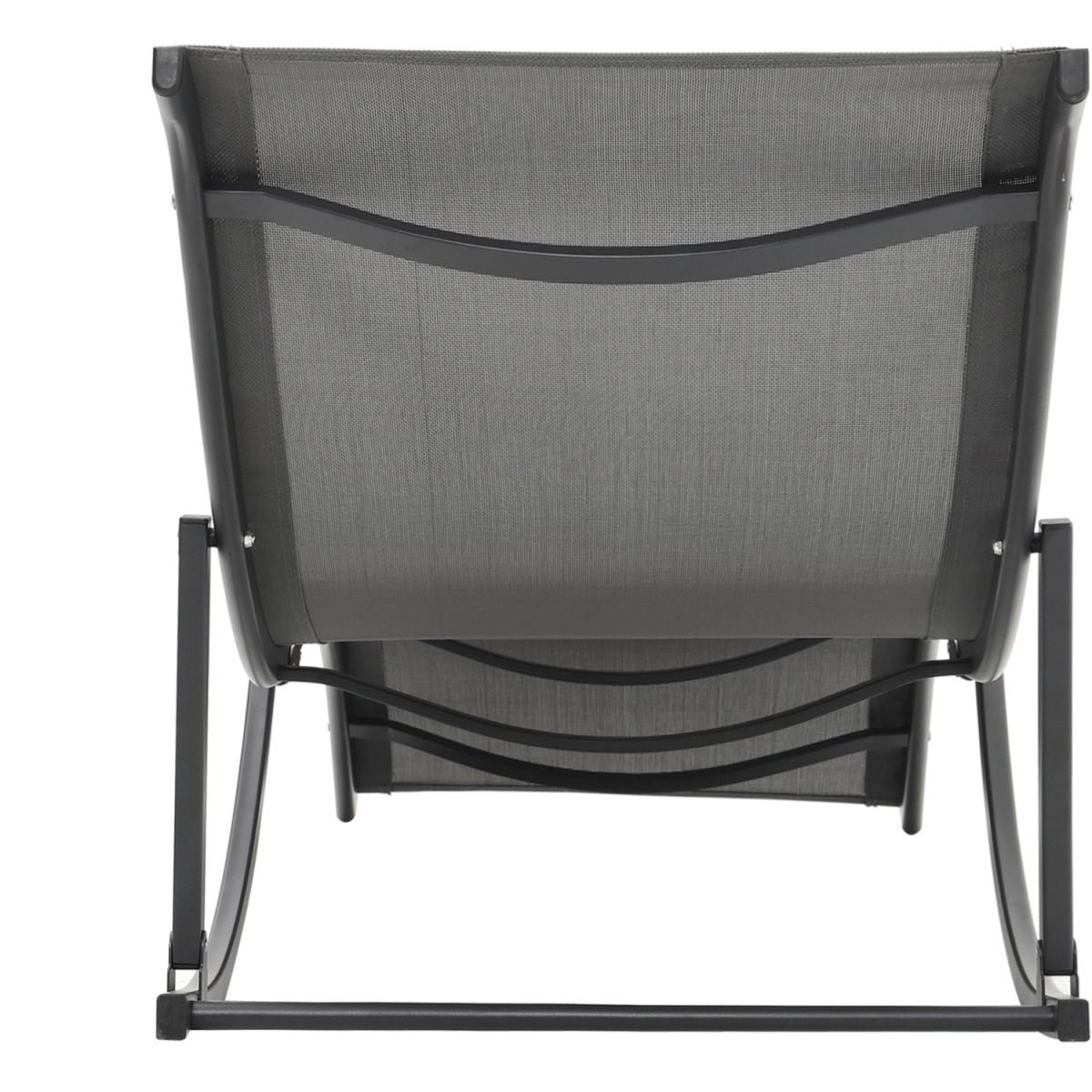 4 Pcs Patio Pool Ergonomic Chaise Lounge Chair - Grey – image 4