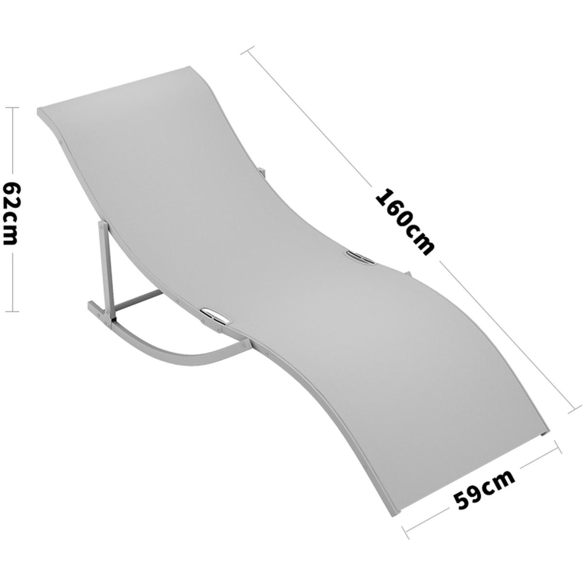 4 Pcs Patio Pool Ergonomic Chaise Lounge Chair - Grey – image 5