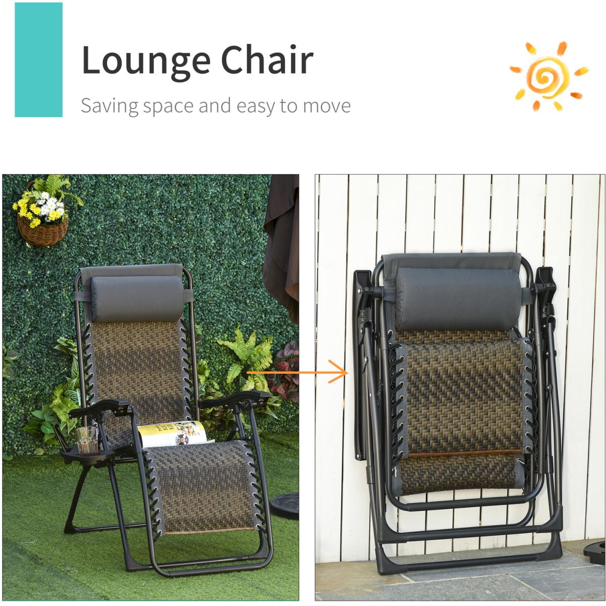 Outdoor Zero Gravity Chair Headrest Cup - Grey – image 4
