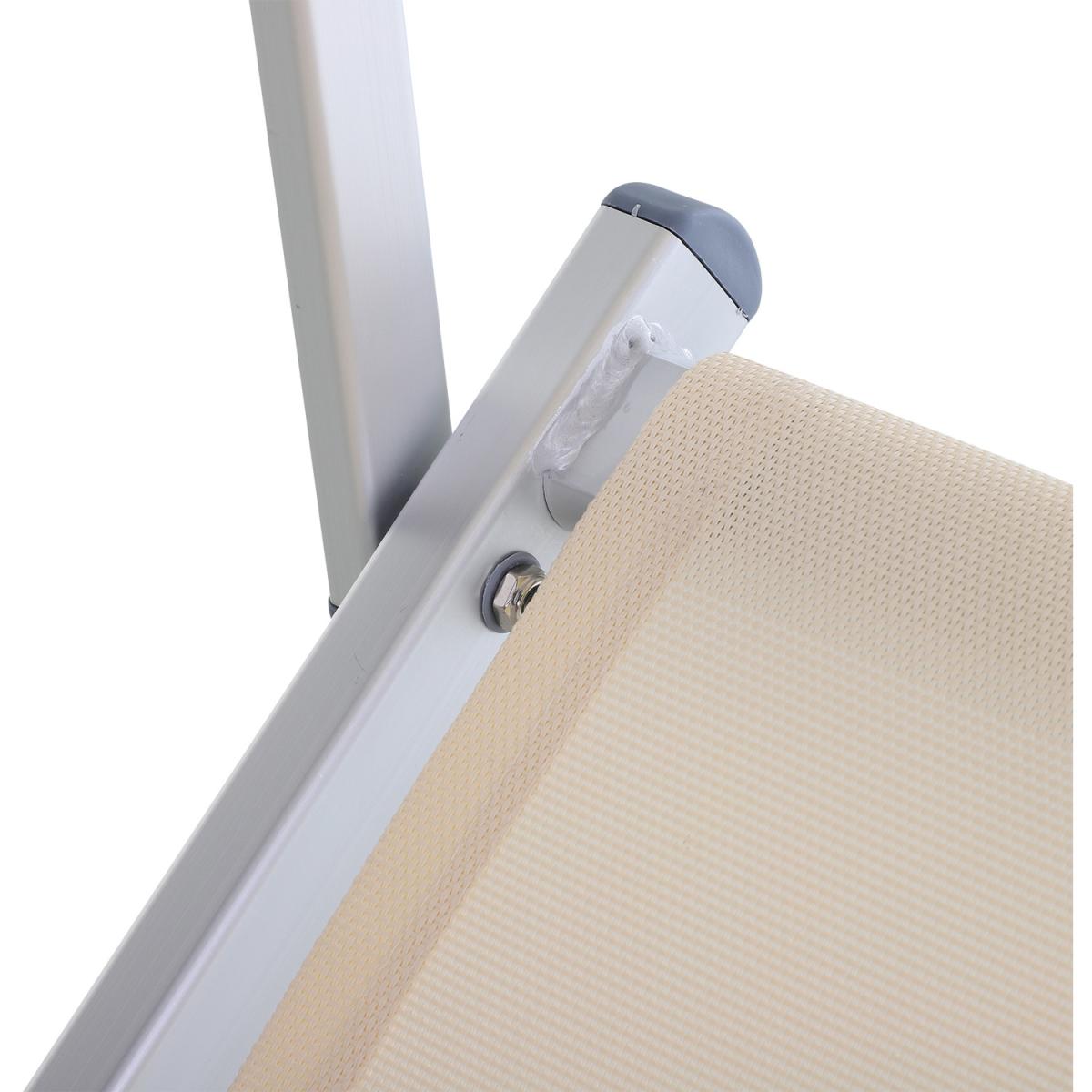 Outdoor Sun Lounger with Adjustable Back Rest - Beige – image 7