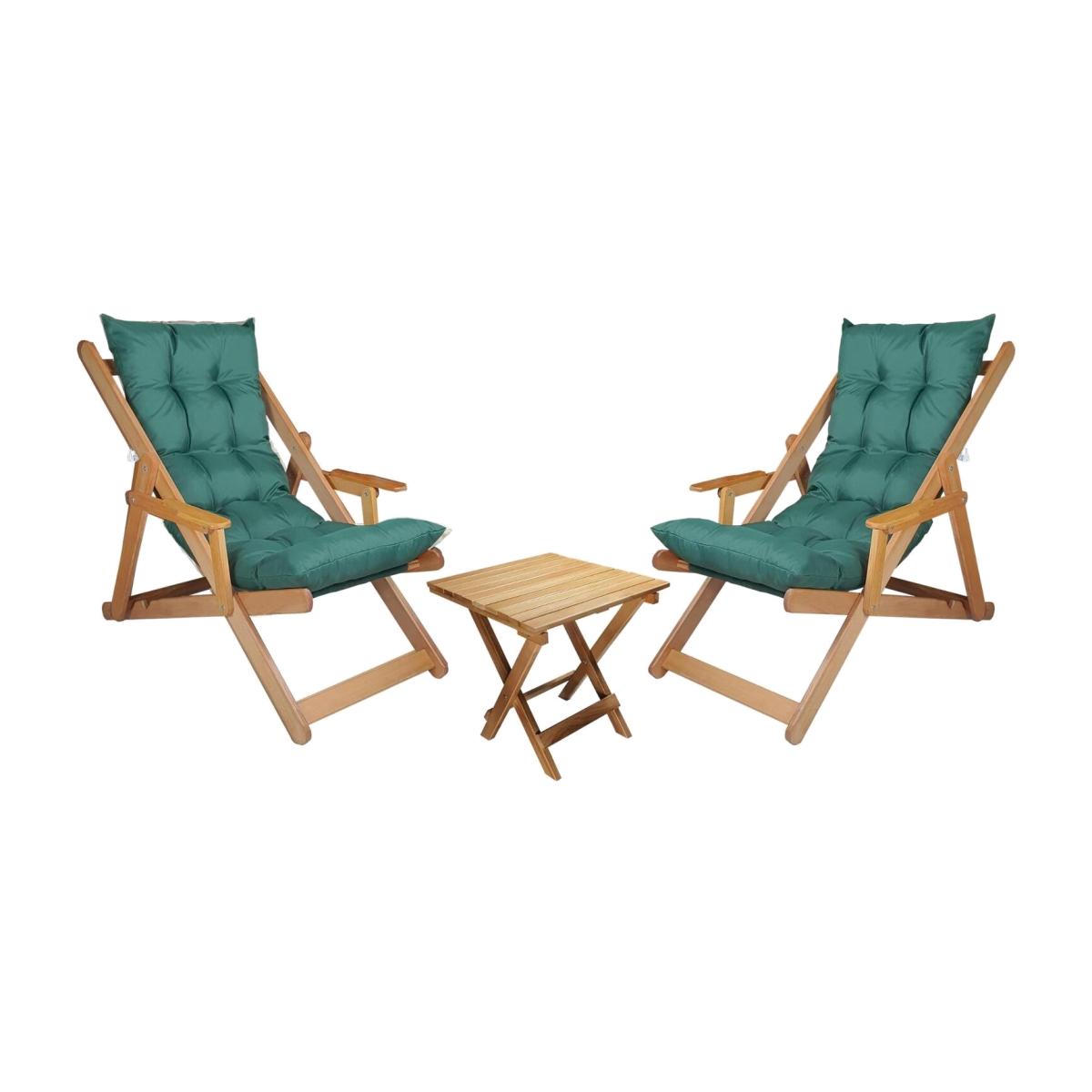 Kolyn Folding Lounge Outdoor Chair Set with Armrest - Cream – image 1